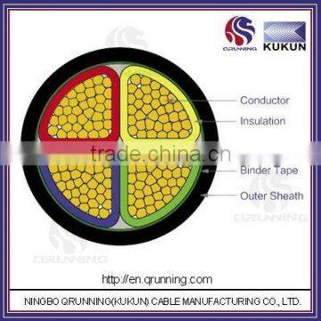 4-core 0.6/1kVCopper Conductor PVC insulated non-armoured power cable