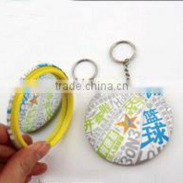 *hot selling round mirror with key chain supply in bulk