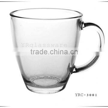 310g high quality clear drinking glass cup with handle