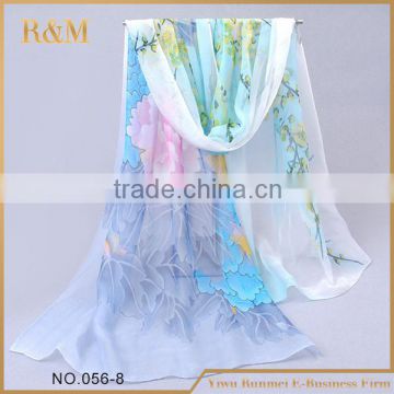 Factory sale top quality silk plain scarf from direct factory