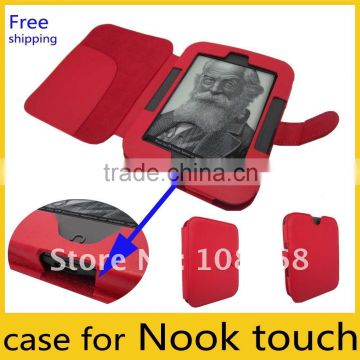 red leather case for nook touch,for nook2 leather case