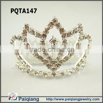 Newest design silver rhinestone wholesale tiara crown