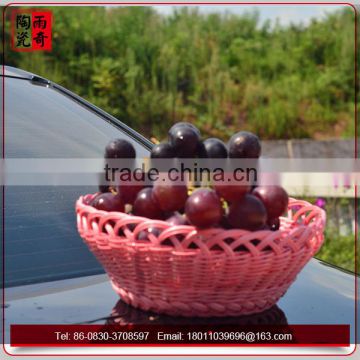 2015 plastic round willow wedding fruit basket decoration