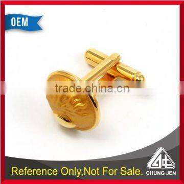 New design high grade round shape 3D embossed cufflink