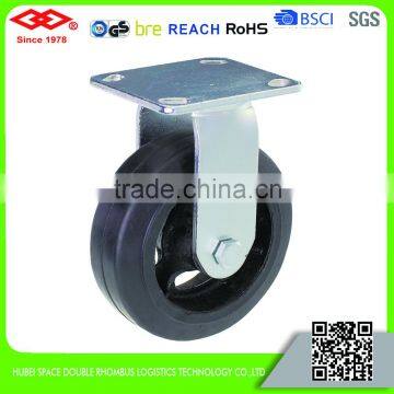 100mm heavy duty black rubber roller bearing wheel caster