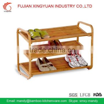 Bamboo 3-Tier Shoe Shelf | Bamboo Shoes Rack | Bamboo Rack for Shoes