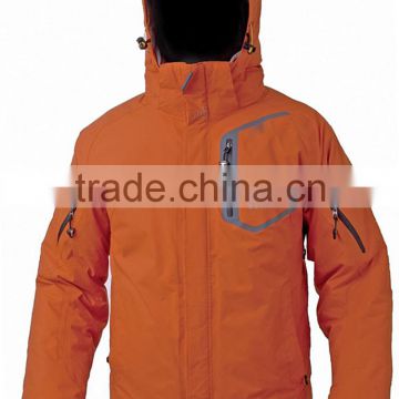 ski jacket with hood winter jacket men shiny orange jacket