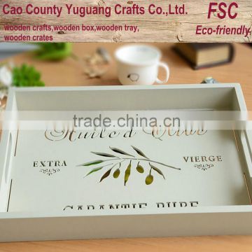 handmade white color engraved wooden tray,wooden plate