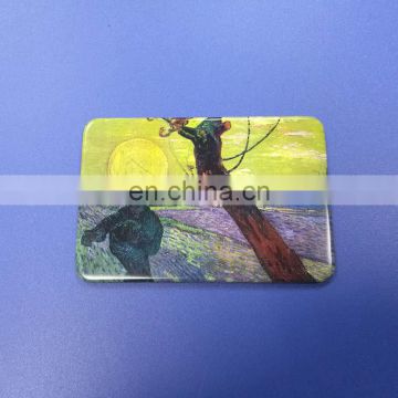 personalized oil painting credit card size metal refrigerator magnetic stickers