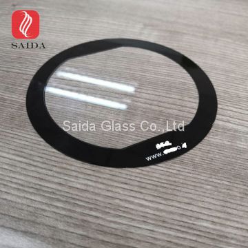 high quality round 0.55mm tempered glass with silk screen printed for TFT LCD display panel