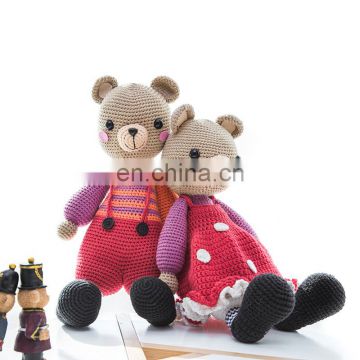 Yarncrafts Amigurumi Plush stuffed bear Couple dolls Handmade Crocheted baby kids toy gifts