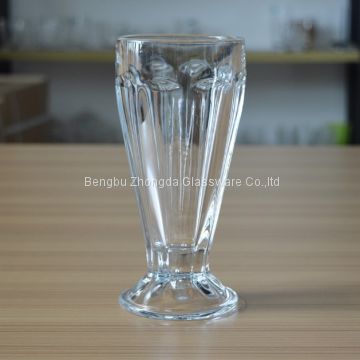 380ml transparent glass mug for ice-cream/milk shake
