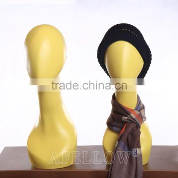 Yellow Head Mannequin Abstract Female head mannequin display hat model H1075