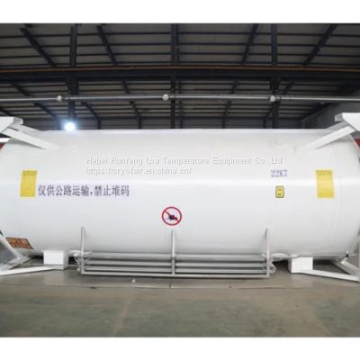 ISO horizontal container storage tank for cryogenic storage