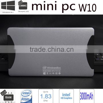 OEM Factory Brand Vensmile 2+ 64gb W10 Quad-core Intel mini pc with dual band wifi 5g/2.4g Battery 3000mA Vensmile mini pc
