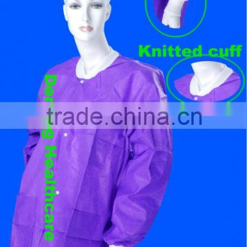 Disposable SBPP Visitor coat/Lab coat with knitted cuff and collar
