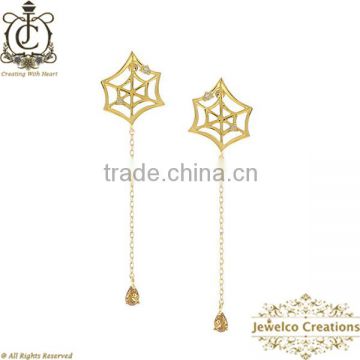 14K Gold Web Shape Earring Jewelry, Natural Diamond Earrings Jewelry, Gold Designer Earrings Jewelry Manufacturer
