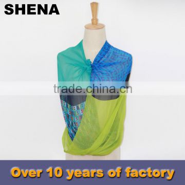 shena new fashion custom fan silk scarf manufacturer