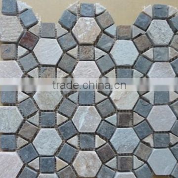 white irregular natural split face stone mosaic