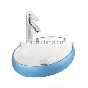 Modern blue color design bathroom ceramic wash basin (BSJ-A8354 Blue)