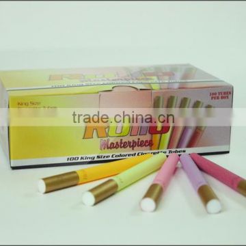 Cigarette Filter Tubes w/ Multi-colored Cigarette Paper and gold tipping paper Rollo Masterpiece 200 Count