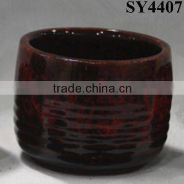 Small color glazed flower pot craft