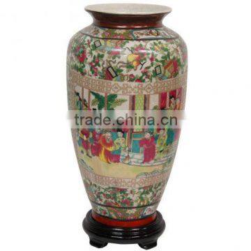 14" Rose Medallion Porcelain Tung Chi Vase