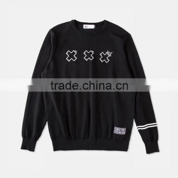 2016 Black Sweater Designs Hand Knitted Sweater For Men