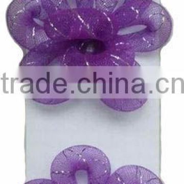 HOT SALE! 6" Purple Nylon Mesh Tube Ribbon Bow, Mesh Ribbon Bow for Party Decorations