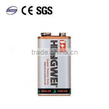 Extra Long Life-super heavy duty battery 6F22 9V 1/S
