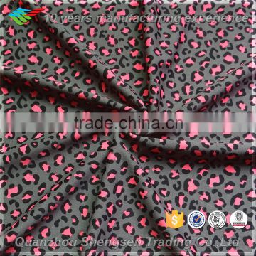 leopard print spandex polyester stock fabric for sale