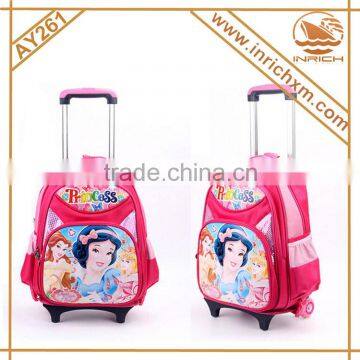 Nylon Snowwhite Trolley School Bag For Kids