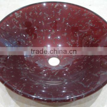 LELIN top quality art glass basin handpainted art glass wash basin LH-065