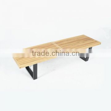 Modern Patio furniture design solid wood patio bench with flat baking base