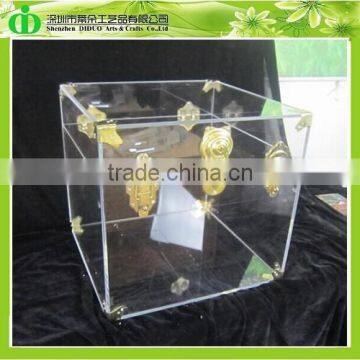 DDC-C005 Trade Assurance Antique Clear Acrylic Trunk, Wholesale Acrylic Storage Trunk