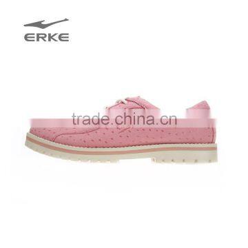 ERKE 2014 women casual shoes suede fashion women flat sole lace up suede upper EVA outsole