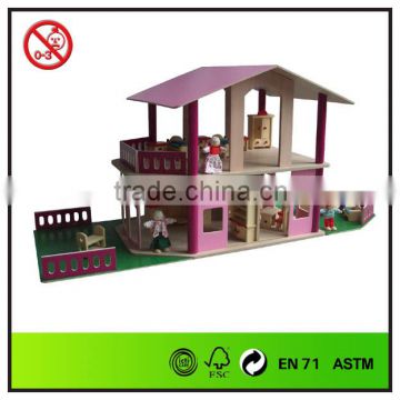 Wooden Dollhouse With Accessories