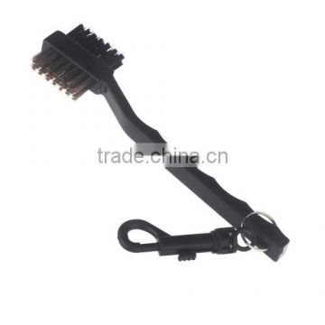 Dual Bristles Golf Club Brush Cleaner Ball 2 Way Cleaning Clip Groove Lightweight Portable