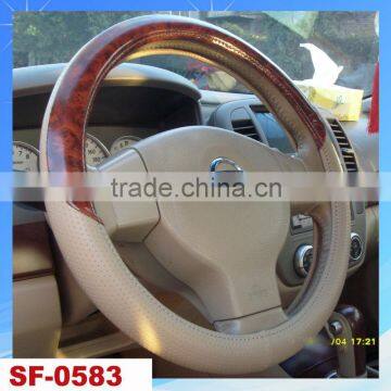 wooden PVC material fashional car steering wheel cover car accessories