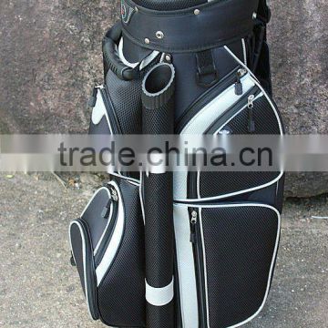 black color golf cart bag with putter tube