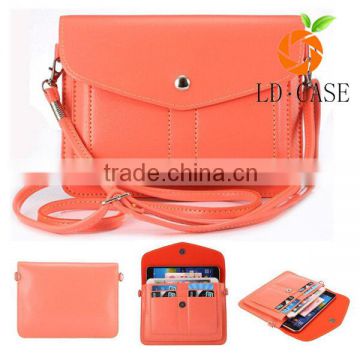 2016 China Alibaba Factory Elegant Pink Leather Wholesale Shopping Phone Pouch