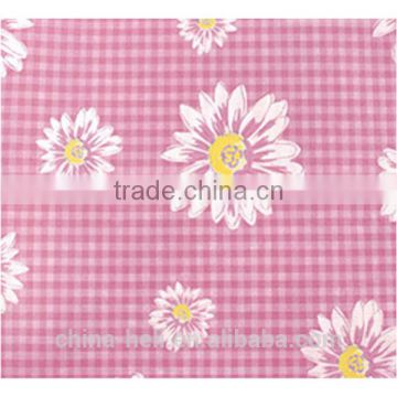 Plastic PEVA Tablecloth Check Flower New Design