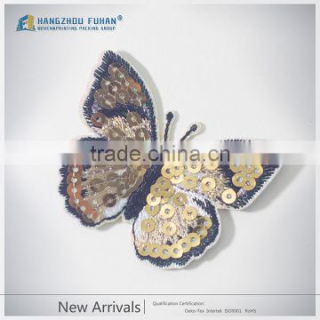 Custom Garment Butterfly Sequin Embroidery Badges