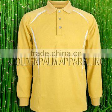 60% Cotton/35% Polyester/5% Lycra Men's Long Sleeves Pique Polo Shirt