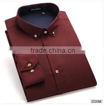 Alibaba new style metal button shirt latest design for men 2016 organic cotton leisure shirt