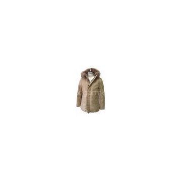 Long Khaki Mountain Hardwear Down Jacket Fur Hooded Down Coat Eco - Friendly