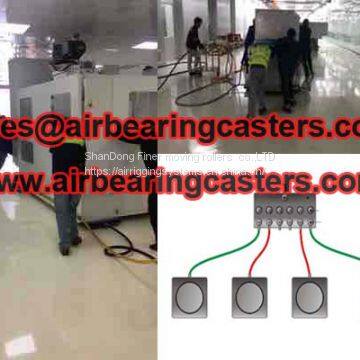 Air bearing casters Steadily moving your equipment with no damage to the floor