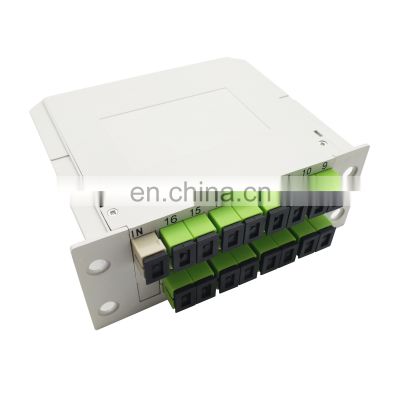 1x16 LGX Box Module Fiber Optic PLC Splitter wih sc apc upc connector 1x16 optical plc splitter