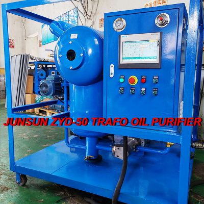 JUNSUN ZYD-50 PLC&HMI Controlled 3000 L/HR Transformer Oil Treatment and Filtration Plant