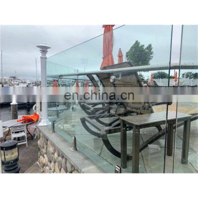 Good design Satin or mirror finish stainless steel balustrade glass railing